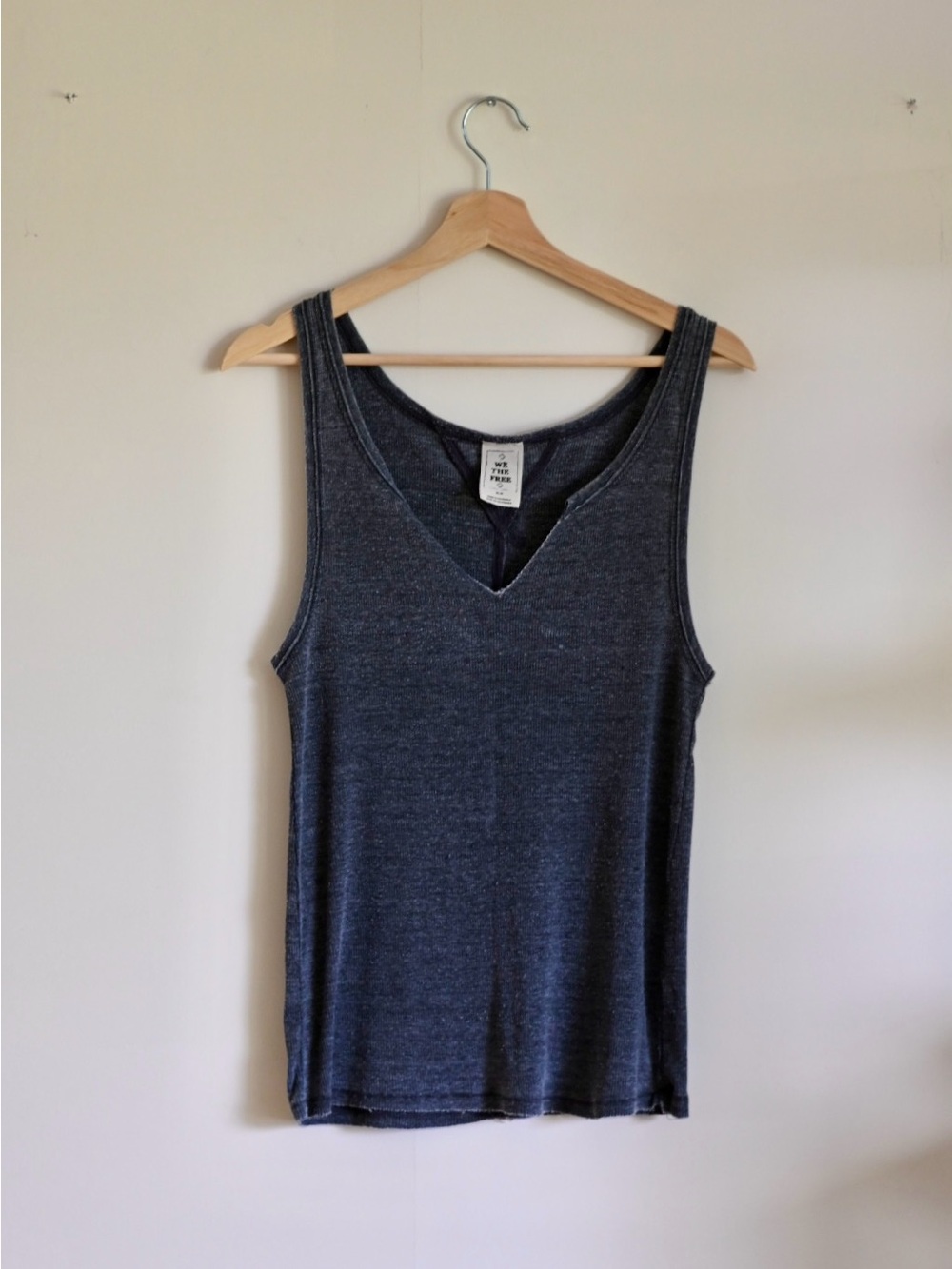 We The Free by Free People Notched Ribbed Tank | Charcoal Gray | Medium